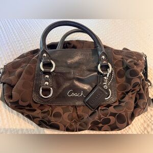 Coach Dark Brown Signature Shoulder Bag - Vintage 2000s